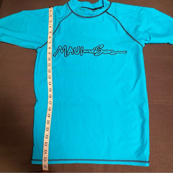 Maui and Sons Size: Small Unisex UPF 50+ Blue Short Sleeve Rash Guard Swim Top - Picture 7 of 9